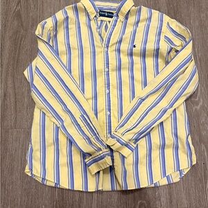 Ralph Lauren Yellow and Blue Striped Men's Shirt